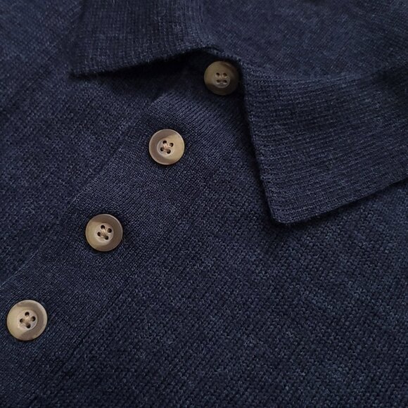 FILSON 100% Wool Polo Sweater Men's XL Navy Jumper Pullover - Picture 6 of 9